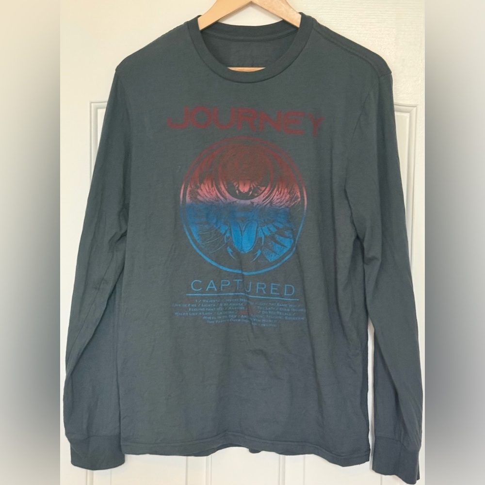 Journey Captured Men’s M Long Sleeve Band T-Shirt Gray 2021 Licensed